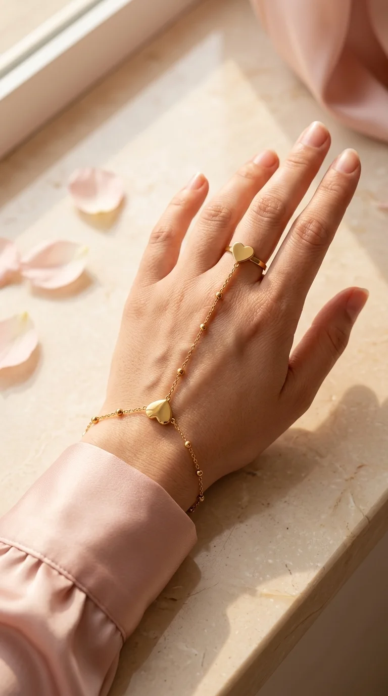 Golden Heart Hand Chain